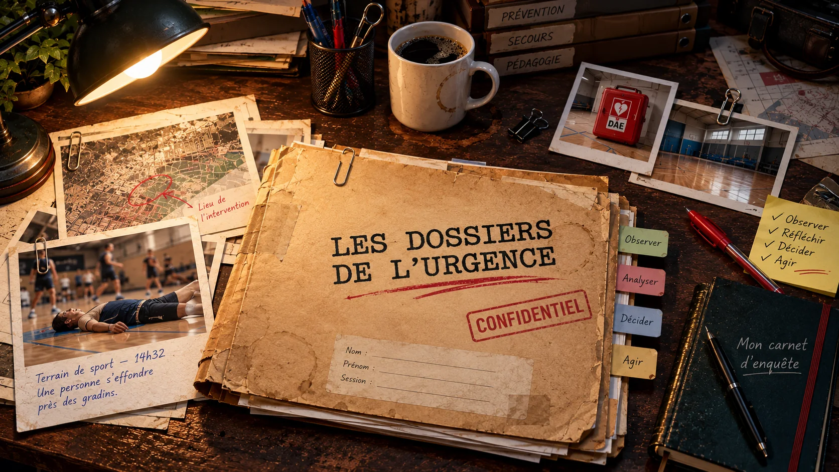 Photographie et documents de l'incident du gymnase